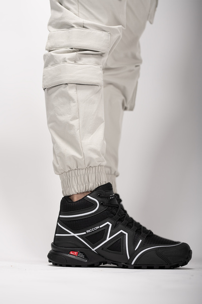 Riccon Pánské trekingové boty Thedouk0012723 Černobílé