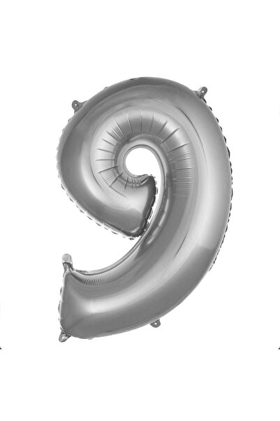 ikm balon 9 YEARS OLD SILVER FOIL BALLOON 40 INCH 100 CM