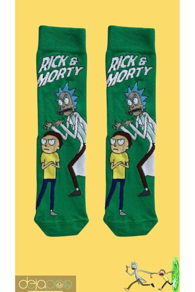 deja poo Rick And Morty Pamuklu Uzun Çorap