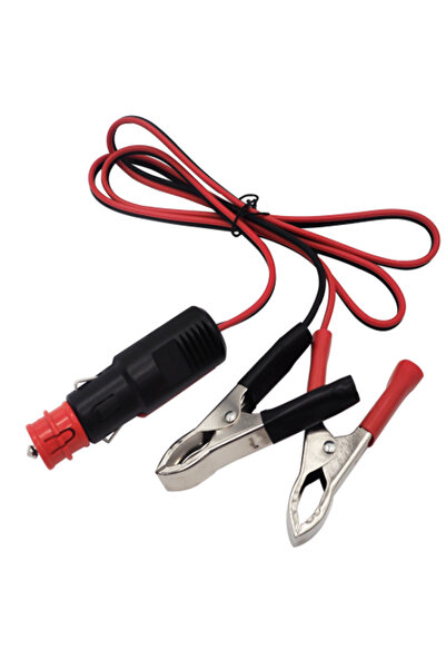 Motorobit Araç Çakmak Soketi Akü Maşası Çıkışlı - 1m Kablolu