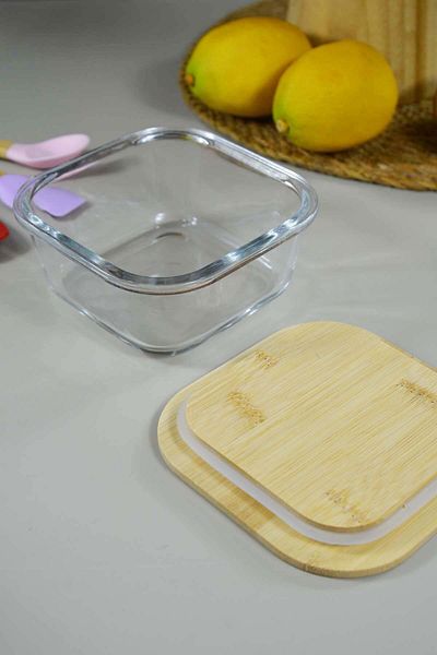 SepetçiBaba Locky Bamboo Storage Container 525 Ml