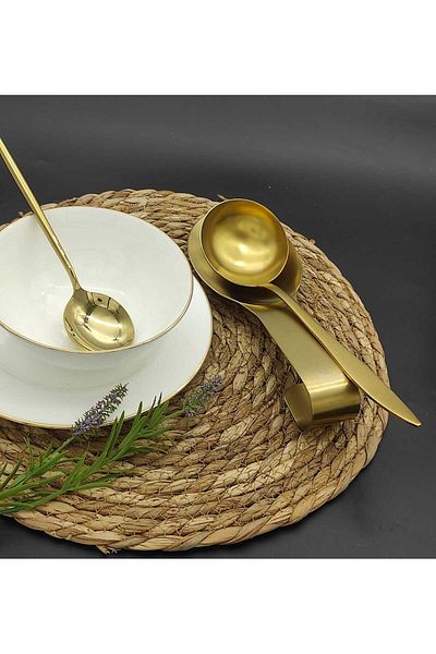 BRONDOFF Matte Gold Spoon Ladle Coaster