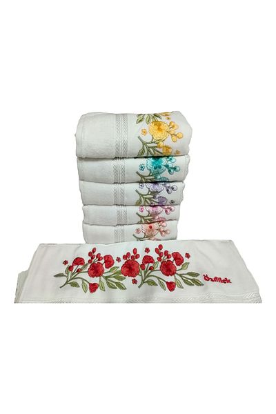 Özdilek 6 Pieces Azalea Embroidered Towel Model 22-08