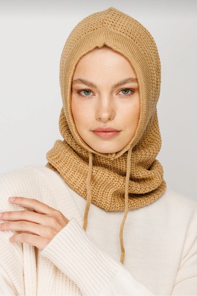 FRESCO SCARFS Balaclava Knitwear Headgear CAMEL