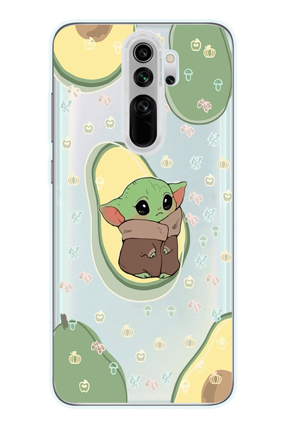 Magic Ring Redmi Note 8 Pro Uyumlu Baby Yoda Desenli Şeffaf Telefon Kılıfı