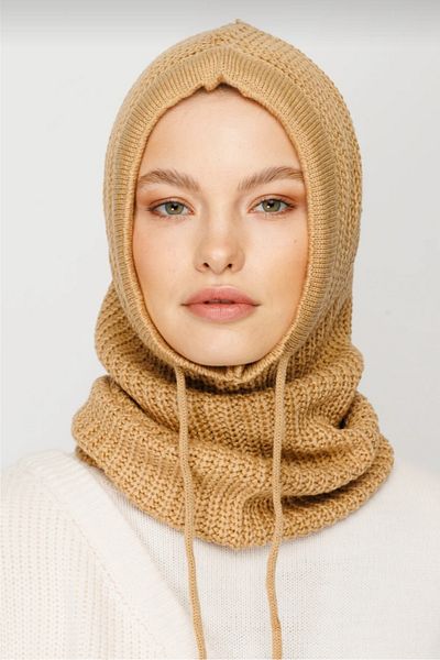 FRESCO SCARFS Balaclava Knitwear Κεφαλάρι CAMEL
