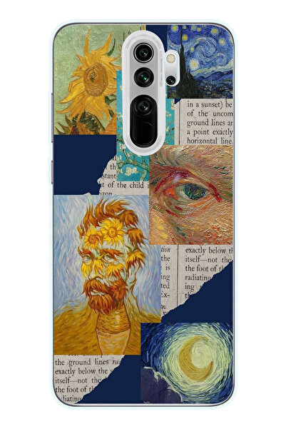Magic Ring Redmi Note 8 Pro Uyumlu Vincent van Gogh Kolaj Desenli Şeffaf Tele...