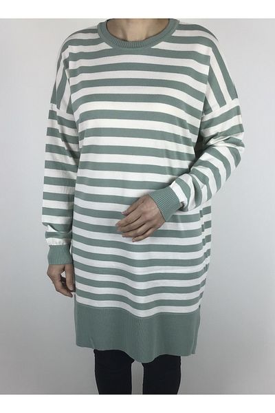 ECE GİYİM Λεπτό ριγέ Oversize Πλεκτό Τούνικ