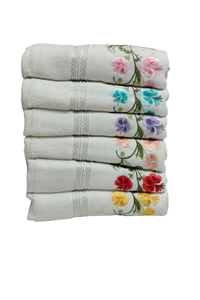 Özdilek 6 Pieces of Azalea Embroidered Towel Model 22-16