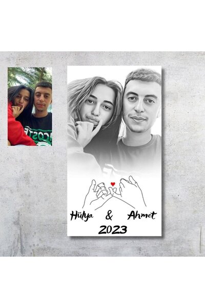 gifttime Αφίσα τοίχου διπλής χειρός για ειδικά ερωτευμένα - με μολύβι και χωρ...