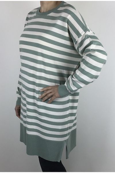 ECE GİYİM Λεπτό ριγέ Oversize Πλεκτό Τούνικ