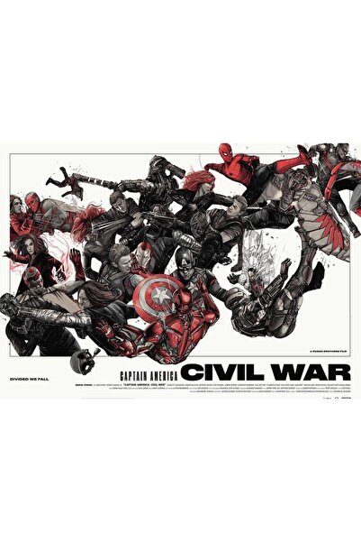 512 STORE Captain Amerika Civil War Duvar Poster 30x40 Çerçevesiz Marvel Hd