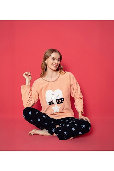 Sude Women's Homewear Plush Fleece New Season Pajamas set
