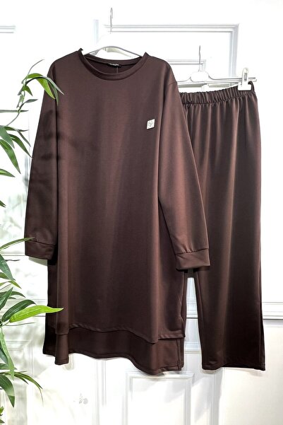 Aşkı Endam Σετ χτενισμένων υφασμάτων Yeşim Two Thread Long Back - Καφέ