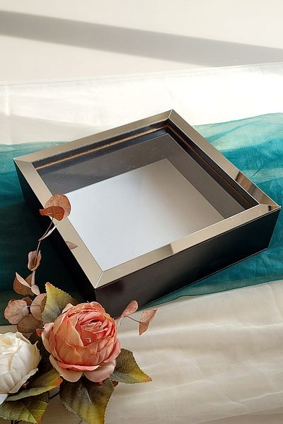 Verda Çerçeve 25x25 Cm Black-silver Deep Memory Frame-6 Cm Depth Memory Frame Rose Box!Hkm Commerce