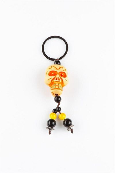 Dünyadan Hediyeler 3D Skull Keychain Double-Faced Beaded