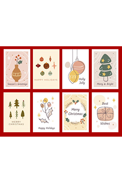 TELLGRAF مجموعة بطاقات بريدية بموضوع رأس السنة (15×10 سم 6 حبات + 6 أظرف)