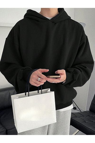 RABTEKS Men's Oversize Hooded Sweatshirt with Fleece Inside