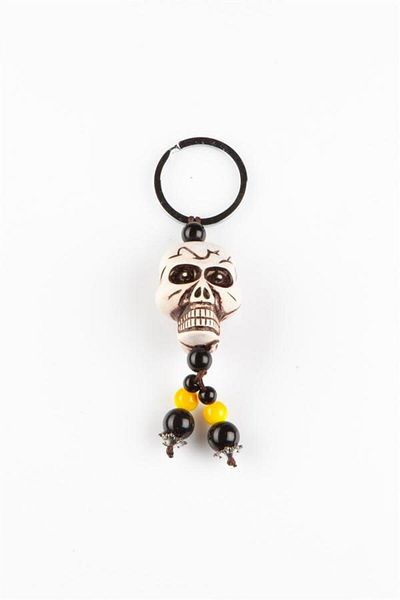 Dünyadan Hediyeler 3D Skull Keychain Double-Faced Beaded