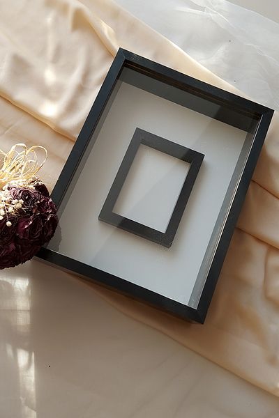 Verda Çerçeve 30x40 Cm Rose Storage Memory Frame with Photo Section-6 Cm Memory Frame Rose Box