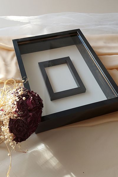 Verda Çerçeve 30x40 Cm Rose Storage Memory Frame with Photo Section-6 Cm Memory Frame Rose Box