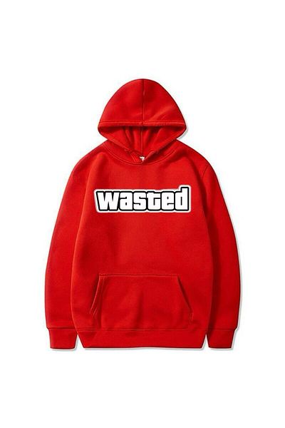 MONO COLLECTİON Унисекс суичър с качулка с щампа Gta Wasted - дълъг ръкав, голям памучен суичър