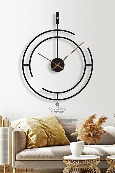 Genel Markalar Modern Büyük Boy Salon Duvar Saati, Ofis Için Siyah Duvar Saati