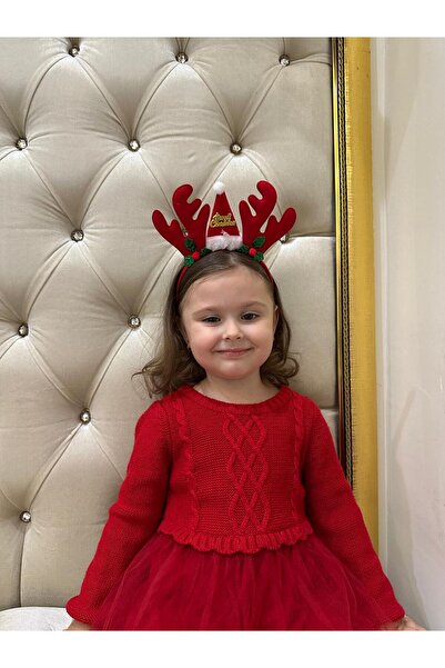 sema aksesuar مفهوم رأس السنة الجديدة مع قبعة سانتا حمراء وتاج على شكل قرن غزال