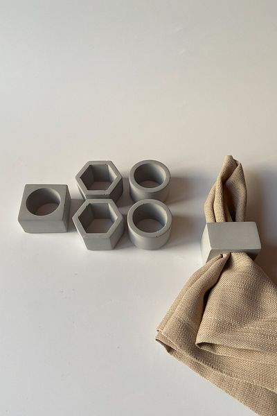 sin istanbul 6-Piece Napkin Ring Gray