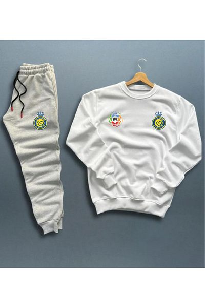 Pisa Art Al-Nassr Saudi Pro League Special Design Round Neck Sweatshirt-Sweatpants Combination