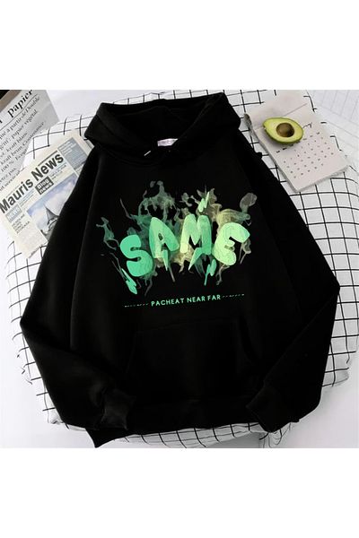 Touz Moda Street Wear Same Oversize Unisex Μαύρο φούτερ