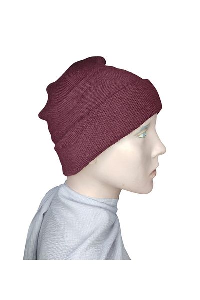 marufshop Унисекс есенно-зимна шапка с вълнена шапка от трикотаж за открито