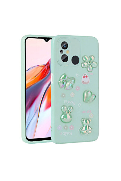 Nezih Case Xiaomi Redmi 12C Uyumlu Figür Kabartmalı Parlak Silikon Kapak Kılıf