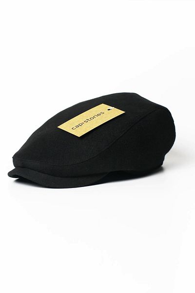 Capstories Black Wool Fabric Standard Size Hat - 1St Class Fabric