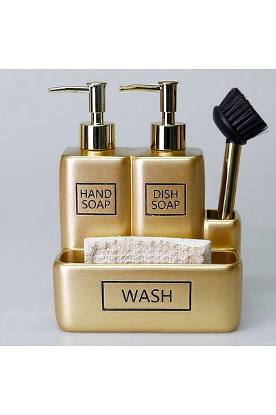 Selim Държач за гъба за почистване Liberty Brushed Double Liquid, златист