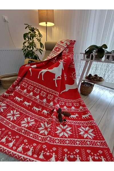 stay with love New Year's Blanket Red-White Cotton Blanket Valentines Day Gift