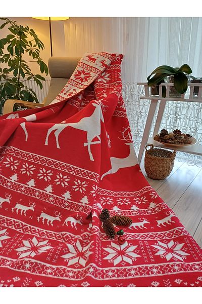 stay with love New Year's Blanket Red-White Cotton Blanket Valentines Day Gift