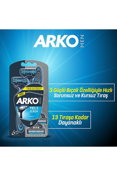 ARKO Men's T3 18 Pieces 3 Blade Razor