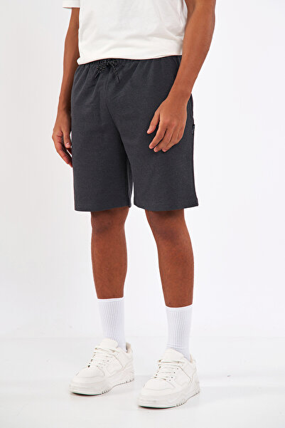 COMEOR Regular Fit Yanları Cepli Rahat Kesim Siyah-gri-antrasit 3'lü Erkek Şort