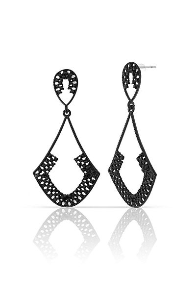 Duke Nickle Black Earrings Rdpk5155