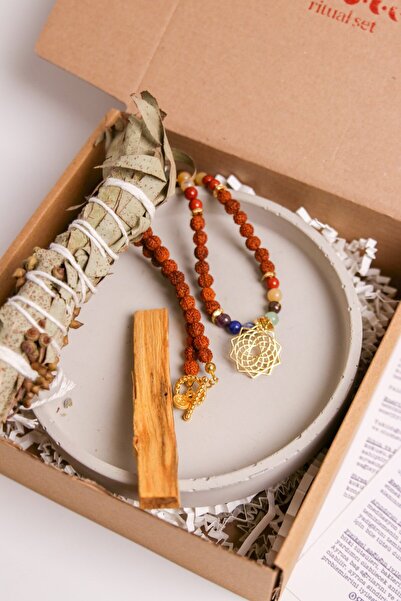 Orenda Design DENGE VE UYUMLANMA RİTÜEL SETİ - Okaliptus Tütsü-7 Çakra Kolye-...