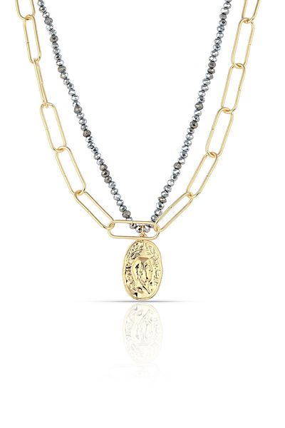 Duke Nickle Paperclip Necklace Rdkl2095