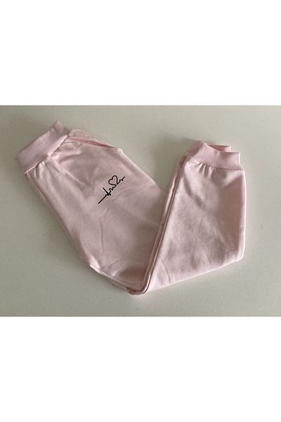 Aziz Bebe Girl's Hooded and Kangaroo Pocket Detailed Tracksuit Set with Ribbon on the inside