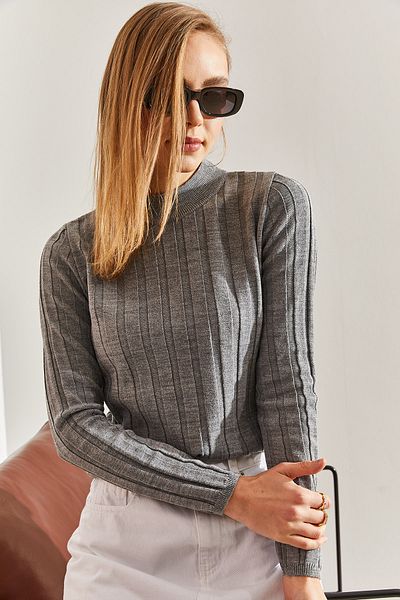 Bianco Lucci Gerippter Rollkragenpullover für Damen