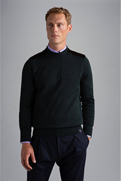 PAUL&SHARK رقبة مستديرة محبوكة للرجال C.W.سترة صوفية