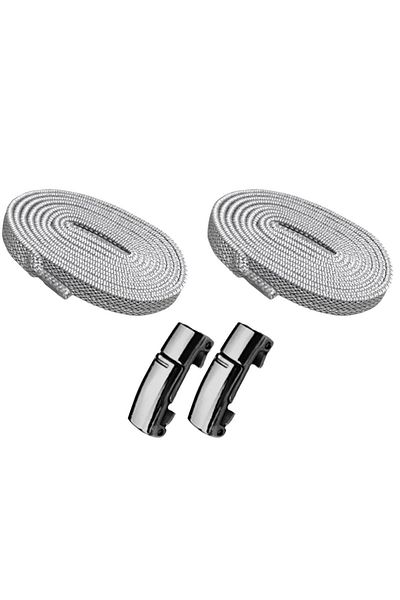 Dopar Elastic Light Gray Smart Locking Laces Magnetic Metal Plug and Drop Sports Shoelaces 100 Cm