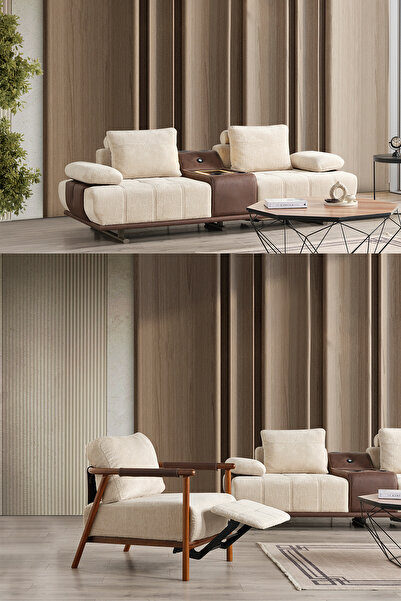 Eymense Pablo Ses Sistemli Ayak Uzatmalı Koltuk Takımı 3+1