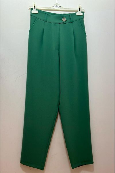 Kayra Elastic Waist Crepe Trousers