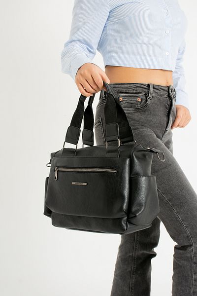 By Hakan SN 1383 WOMEN'S SLEEVE BAG HANDBAG SHOULDER BAG LEATHER-BLACK