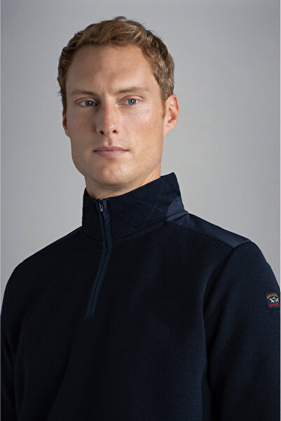 PAUL&SHARK MEN'S ZIPPED PULLOVER C.WWOOL